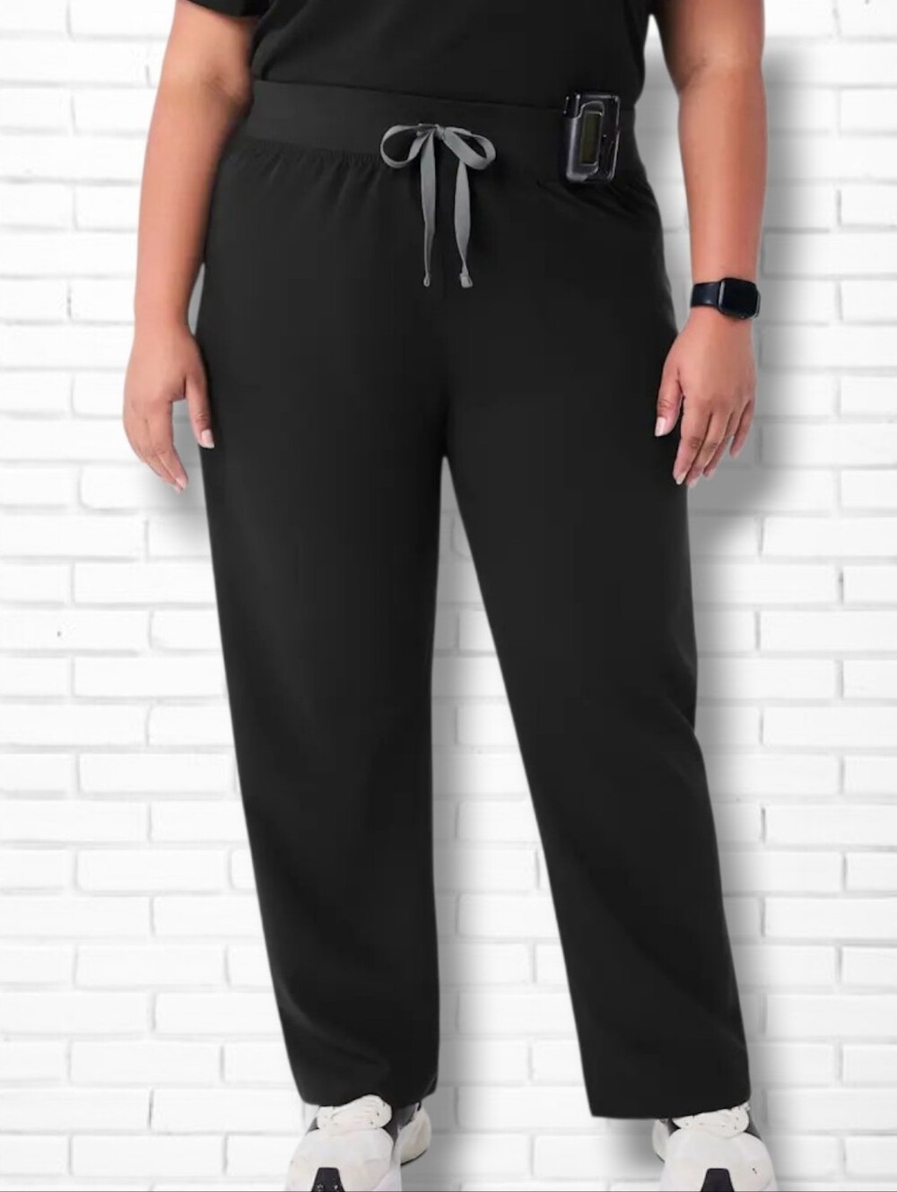 Figs Livingston Black High-Rise Straight-Leg Scrub Pant Size XXL